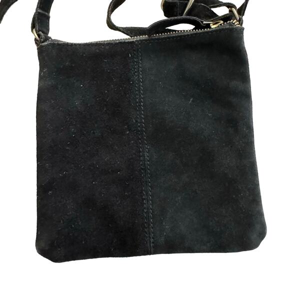 FREE PEOPLE Black Suede Grommet Studded Crossbody Bag - Picture 3 of 8